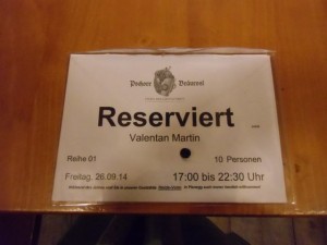 Natürlich reserviert...